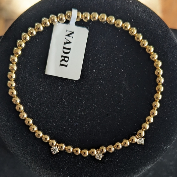 Nadri Ajoa Lala 18K Goldplated Cubic Zirconia Charm Bracelet New in Nadi Box - Picture 3 of 4